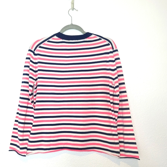 ATM Anthony Thomas Melillo Striped Long Sleeve Sweater Top in Pink and B… - Picture 8 of 8